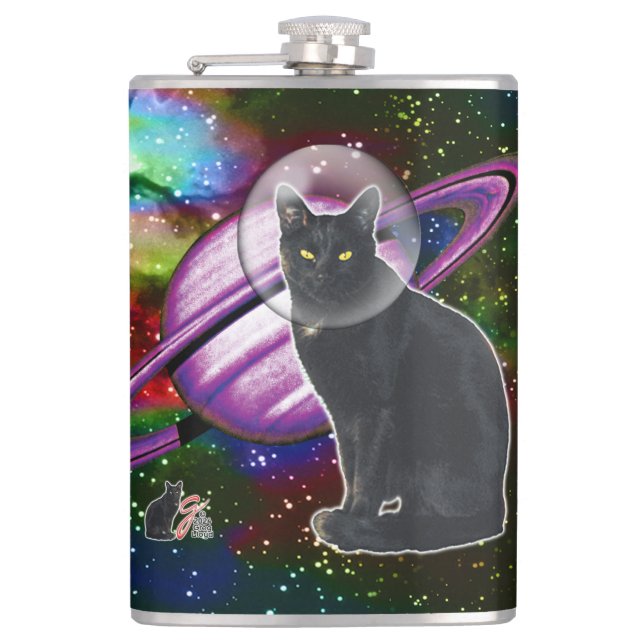 Space-Cat Cosmo Flachmann (Vorderseite)