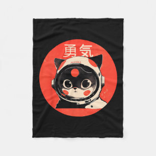 Space Cat Courage Japanischer Retro Kawaii Niedlic Fleecedecke