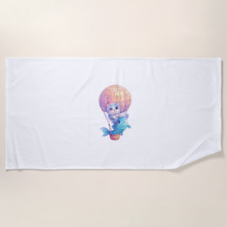 Space Cat Dreams - Funny Vaporwave Galaxy Strandtuch