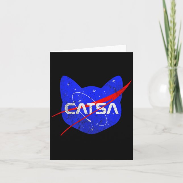 Space Cat Funny Universe Catsa  Karte (Vorderseite)