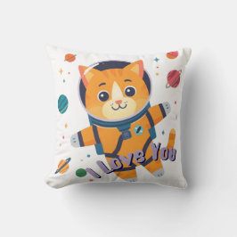 Space Cat Galaxy Throw Pillow 16"x16" Kissen