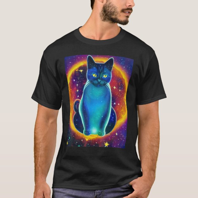 Space Cat Kitty Kitten In Cat Style 5 T-Shirt (Vorderseite)