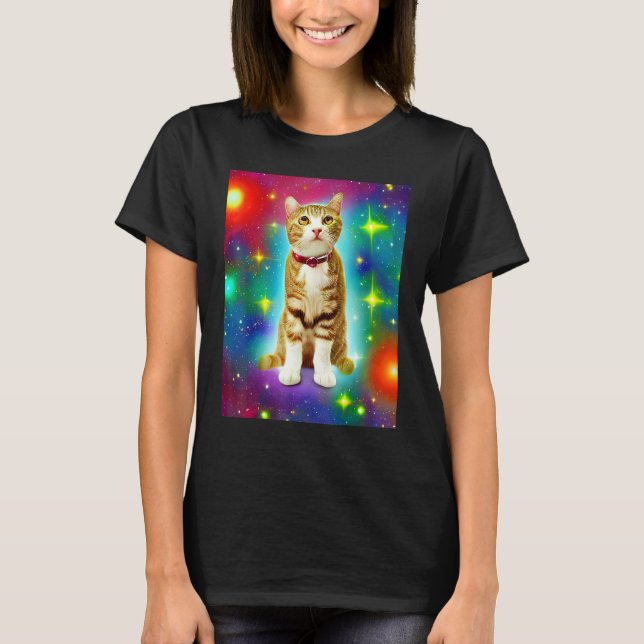 Space Cat Kitty Kitten In Cat Style T-Shirt (Vorderseite)