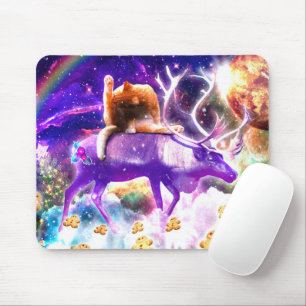 Space cat licking itself mousepad