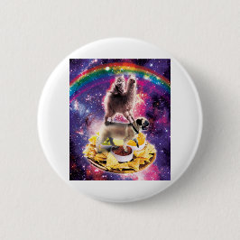 Space Cat Llama Mops Rivellino Button