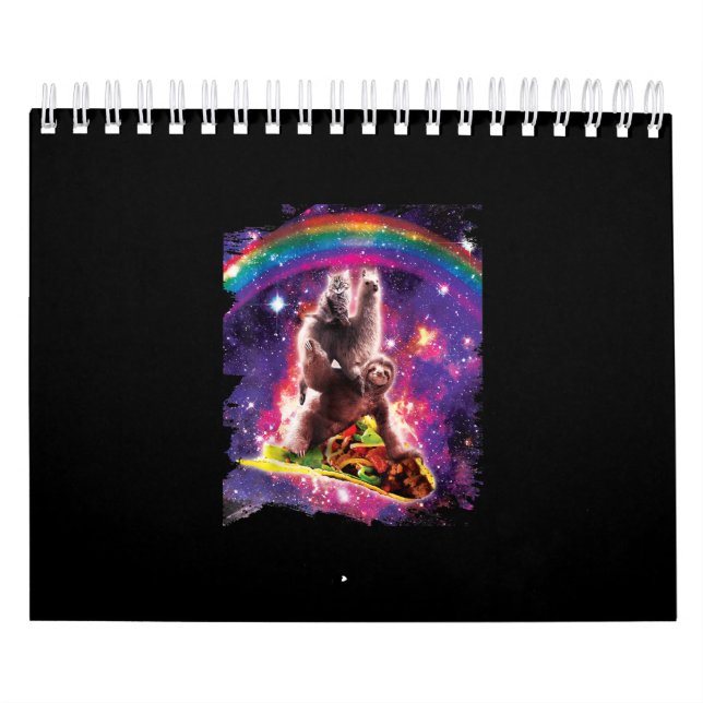 Space Cat Llama Sloth Riding Taco Kalender (Titelbild)