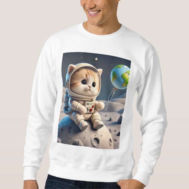 Space Cat 🚀 🐱 | Moon Explorer Sweatshirt (Vorderseite)