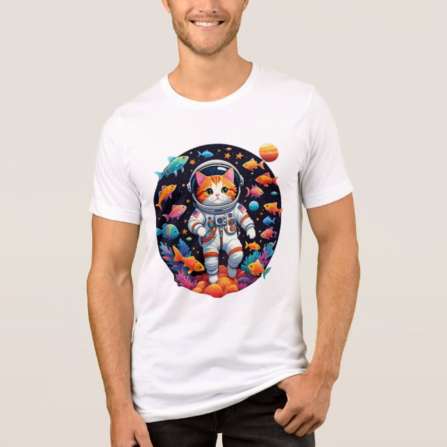 Space Cat Odyssey - Kosmischer Explorer Tri-Blend Shirt (Vorderseite)