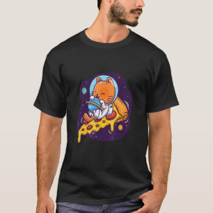 Space Cat Pizza Italienisches Gericht Pizza T-Shirt