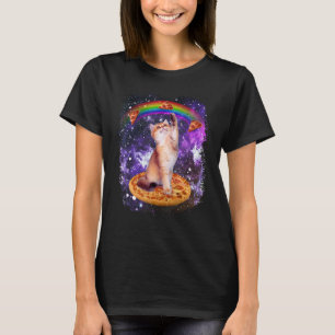 Space Cat Pizza Rainbow Cat Galaxy Niedlich Kitty  T-Shirt