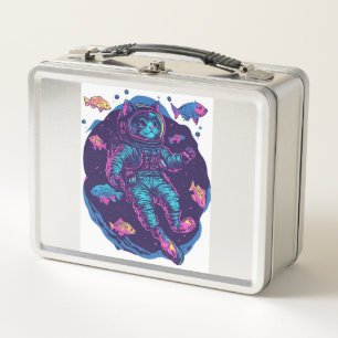Space Cat Träume � Lustige Vaporwave Galaxy Kitty Metall Brotdose