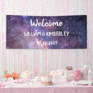 Space Celestial Sky Galaxy Nebula Elegante Hochzei Banner
