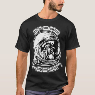 Space Chicken Vintag Astronaut Helm T-Shirt