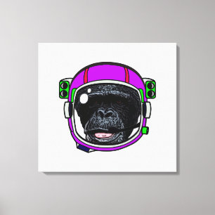 Space Chimp Pop Art Leinwanddruck