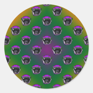 Space Chimp Runder Aufkleber