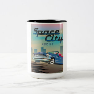 Space City Houston Zweifarbige Tasse