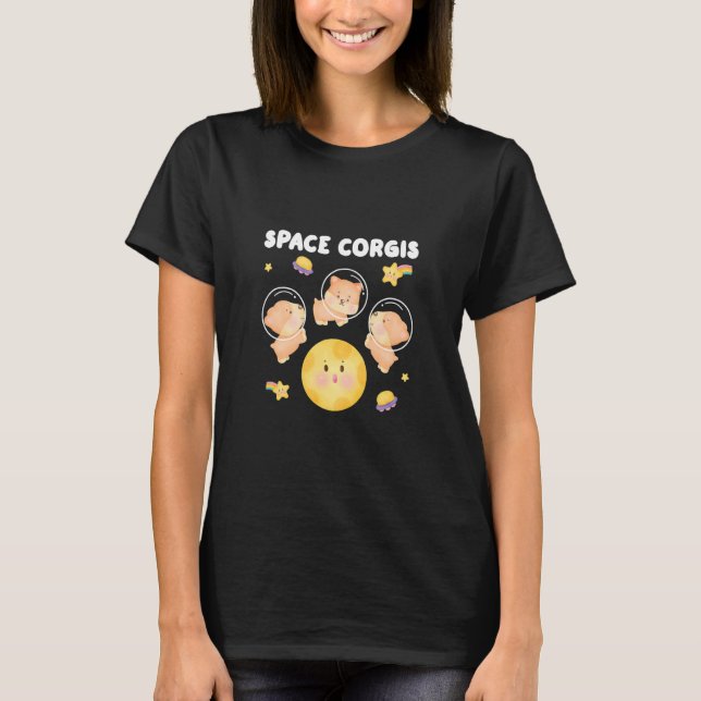 Space Corgis Pembroke Welsh Corgi T-Shirt (Vorderseite)