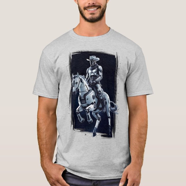 Space Cowboy Sci-Fi Western T-Shirt (Vorderseite)