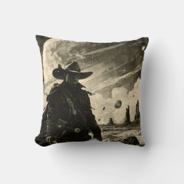 Space Cowboy vor dem seltsamen Planeten Kissen