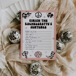 Space Cowgirl Bachelorette Spiel beenden Satz