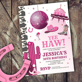 Space Cowgirl Birthday Party Einladung