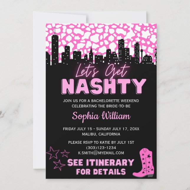 Space Cowgirl Wüste Lass uns Nashty Bach holen Einladung (Vorderseite)