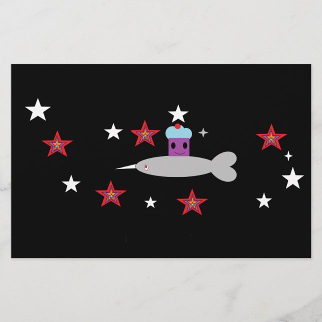 Space Cupcake und Herr Narwhal Briefpapier (Vorderseite)