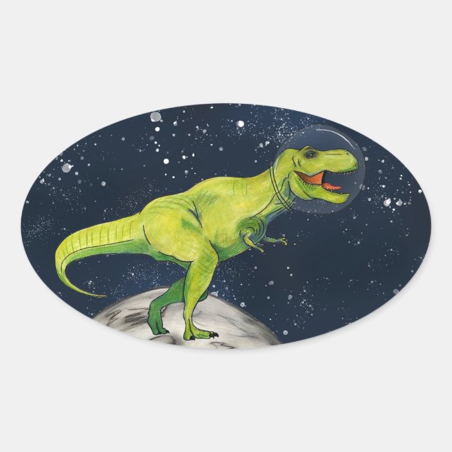 Space Dinosaur Captain T-rex Sticker (Vorderseite)