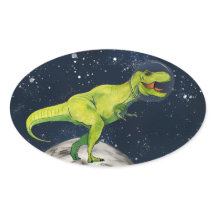Space Dinosaur Captain T-rex Sticker
