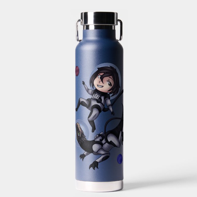 Space Dinosaurier Trinkflasche (Vorne)