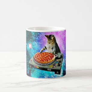 Space dj cat Pizza Kaffeetasse