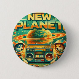 SPACE DOGS RADIO -  NEW PLANET LOGO26 BUTTON