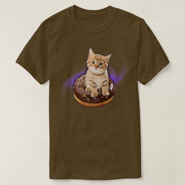 Space Donut Cat Flying Kitty Galay T-Shirt (Design vorne)