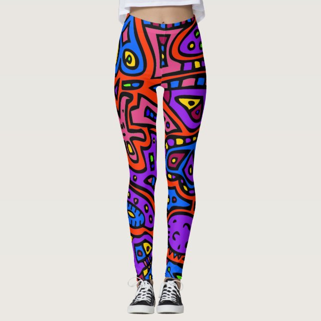 Space Doodle #3 Leggings (Vorderseite)