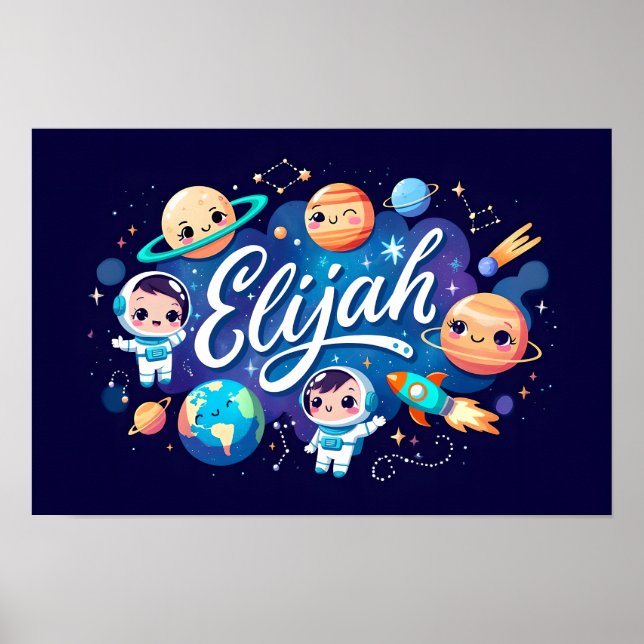 Space Dreams Elijah Wall Art Poster (Vorne)