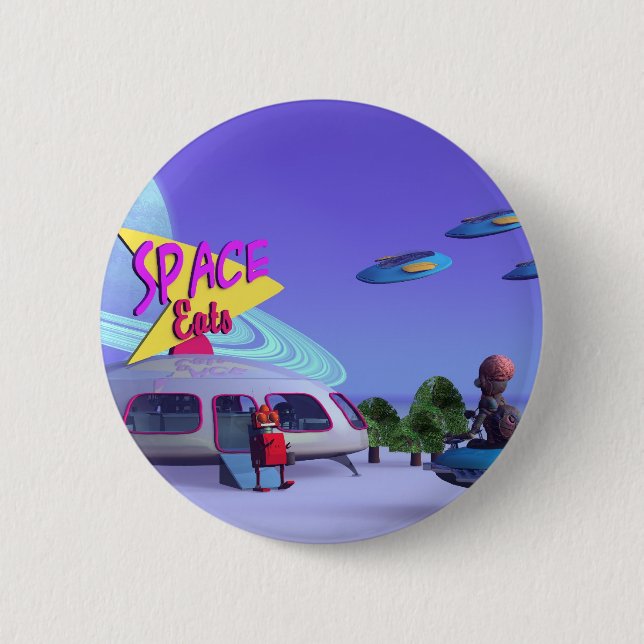 Space Eats Cafe Button (Vorderseite)