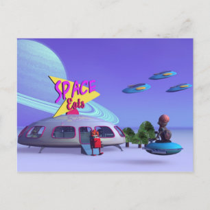 Space Eats Café Postcard Postkarte