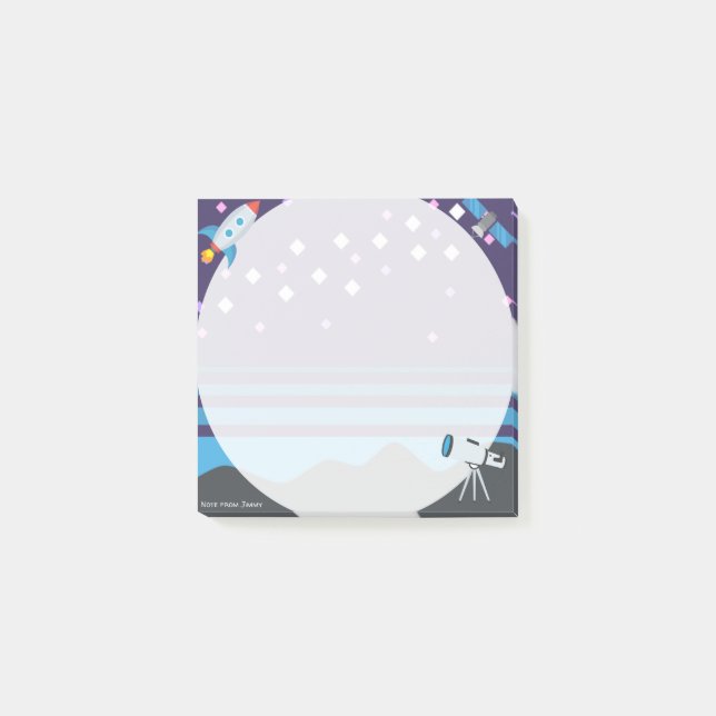 Space Emojis Post-it Klebezettel (Vorderseite)