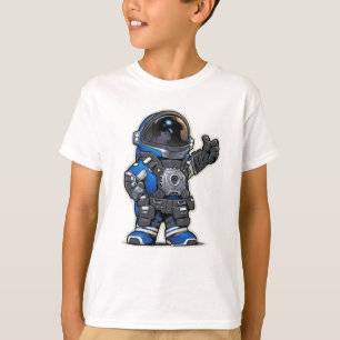 Space Engineers Cartoon Kids Tshirt - Blau