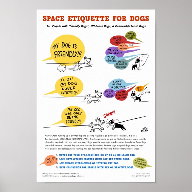 Space Etiquette for Hunde Poster - 22 x 32" (Vorne)