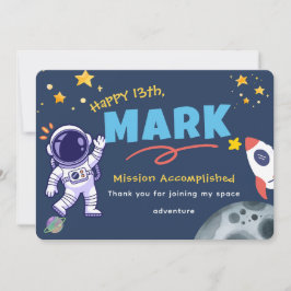 Space Explorer Birthday Thank You Card Dankeskarte