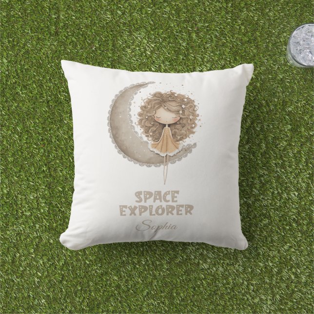 Space Explorer Fairy Moon Personalisierter Individ Kissen (Golfball-Marker)