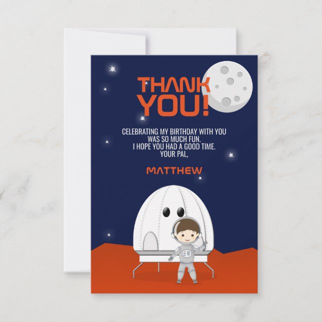 Space Explorer Vielen Dank für Ihre Einladung (Vorderseite)
