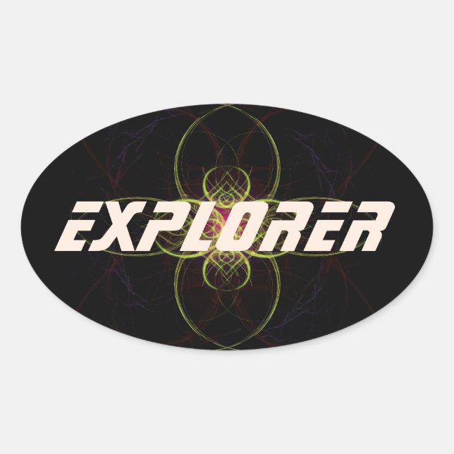 Space Explorwer von Alexandra Cook alias Linandara Ovaler Aufkleber (Vorderseite)