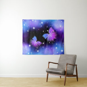 Space Fantasy Butterfets Cosmic Wandteppich