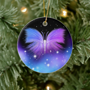 Space Fantasy Butterfly Kosmic Keramik Ornament