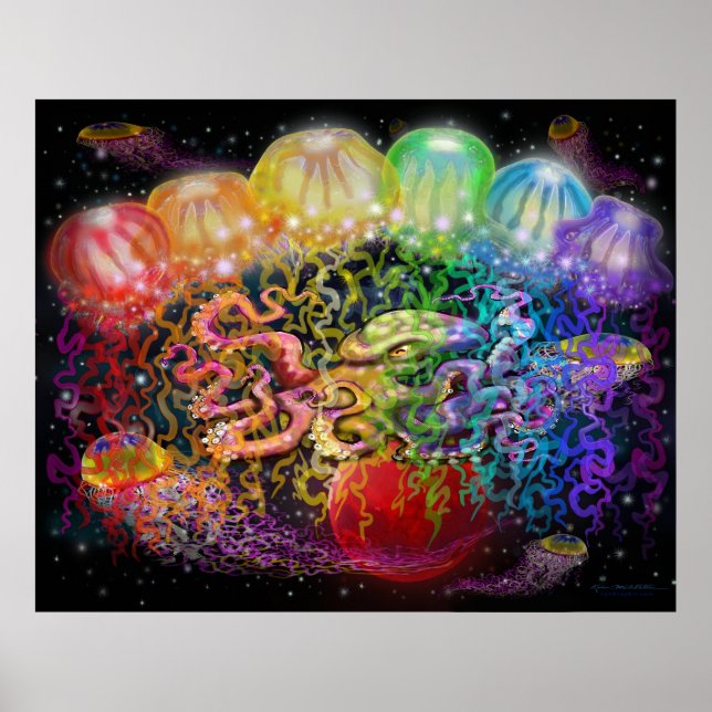 Space Fantasy Tentacles Poster (Vorne)