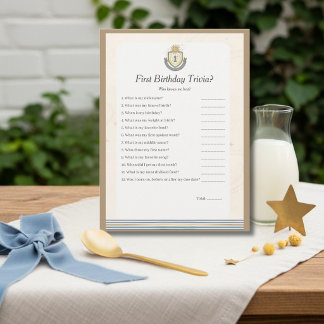 Space First Birthday Trivia game card Feiertagskarte