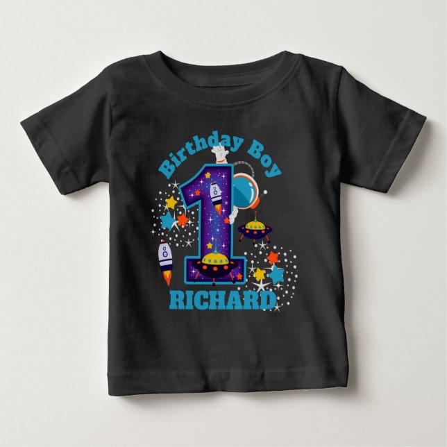 Space First Geburtstag Galaxy Baby T-shirt (Vorderseite)