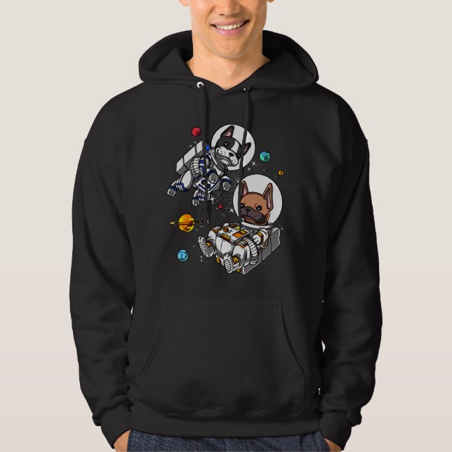 Space French Bulldog Astronaut Dog Hoodie (Vorderseite)